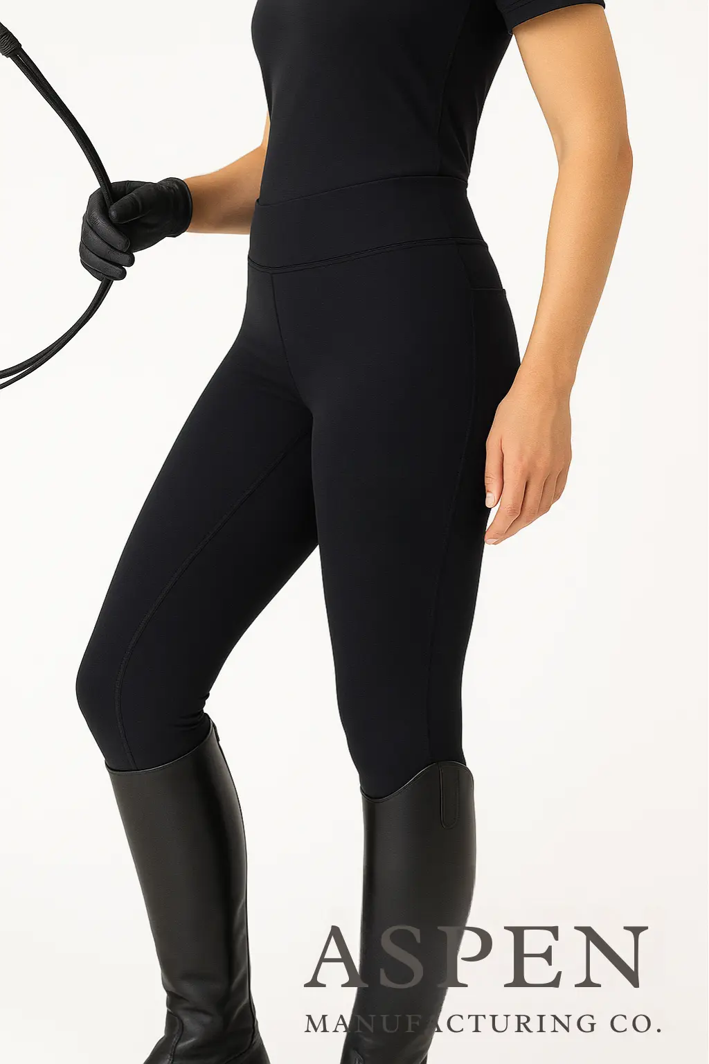 Rider in black tights
